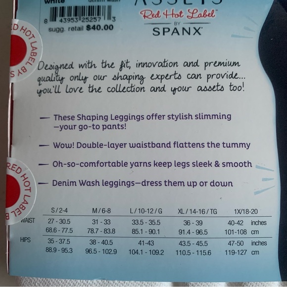 NWT Assets Red Hot Label by Spanx Seamless Leggings Denim Wash Style 226… - Picture 6 of 6